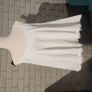 Women's White Lightweight Spaghetti-Strap Tunic Top